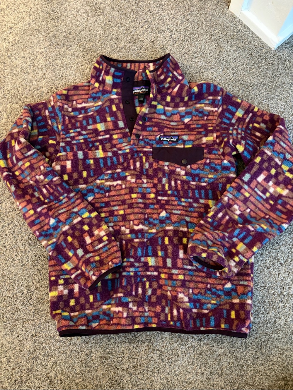 Patagonia Synchilla Patterned Snap-T Fleece Pullover - Small